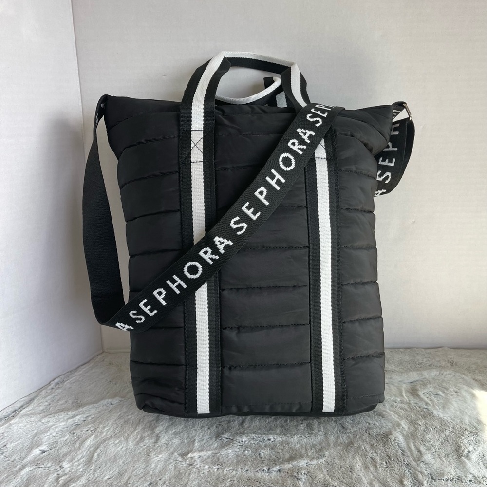 Sephora Puffy Puffer Quilted Medium  Crossbody Tote Travel Bag